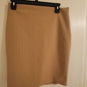 Classic Tan Pinstripe Pencil Skirt